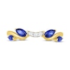 Thumbnail Image 2 of Blue & White Sapphire Contour Ring Marquise & Round-Cut 10K Yellow Gold