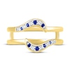 Blue & White Sapphire Enhancer Ring Round-Cut 10K Yellow Gold