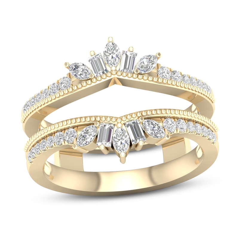 Diamond Enhancer Band 1/2 ct tw Round/Marquise/Baguette 14K Yellow Gold