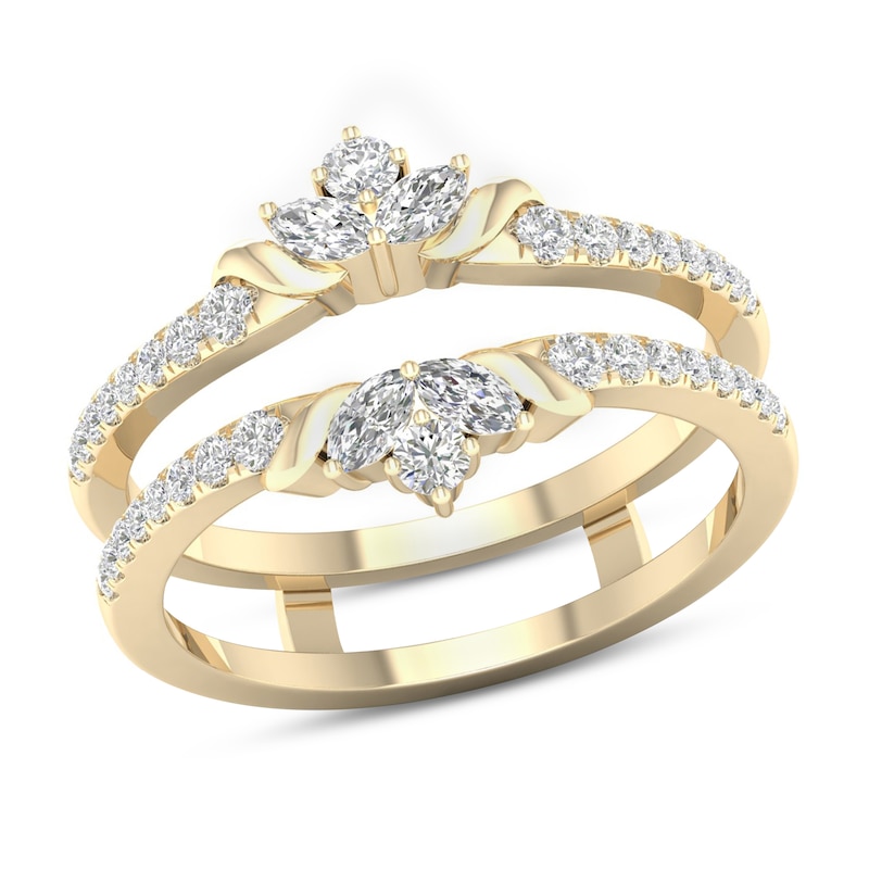 Main Image 1 of Now + Forever Diamond Enhancer Band 1/2 ct tw Round/Marquise 14K Yellow Gold