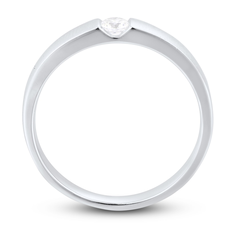 Main Image 2 of Now + Forever Men's Diamond Wedding Band 1/5 ct tw Round-cut 10K White Gold