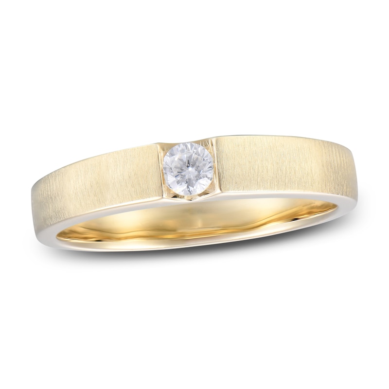 Main Image 1 of Now + Forever Men's Diamond Wedding Band 1/5 ct tw Round-cut 10K Yellow Gold