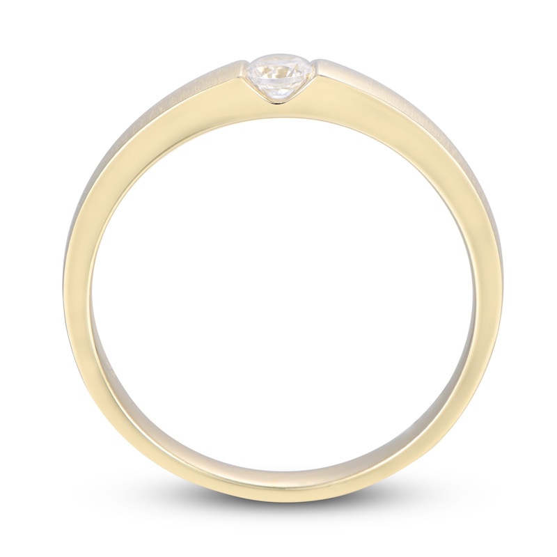 Main Image 2 of Now + Forever Men's Diamond Wedding Band 1/5 ct tw Round-cut 10K Yellow Gold