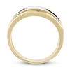 Thumbnail Image 2 of Now + Forever Men's Brown & Whiter Diamond Wedding Band 1/4 ct tw Round-cut 10K Yellow Gold