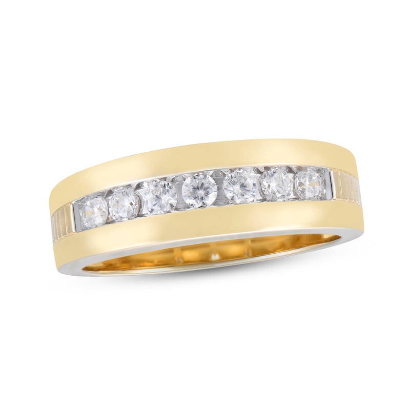 Main Image 1 of Now + Forever Men's Diamond Wedding Band 1/2 ct tw Round-cut 10K Yellow Gold