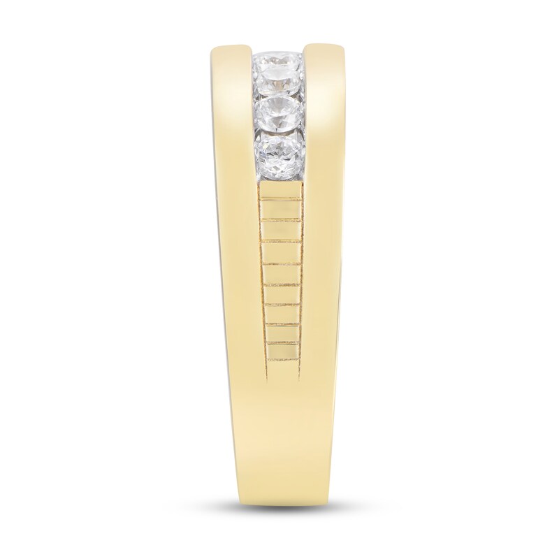 Main Image 2 of Now + Forever Men's Diamond Wedding Band 1/2 ct tw Round-cut 10K Yellow Gold
