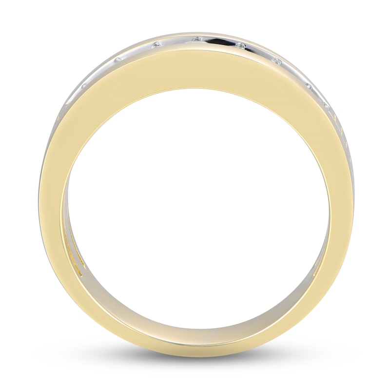 Main Image 3 of Now + Forever Men's Diamond Wedding Band 1/2 ct tw Round-cut 10K Yellow Gold