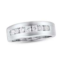 Now + Forever Men's Diamond Wedding Band 1/2 ct tw Round-cut 10K White Gold