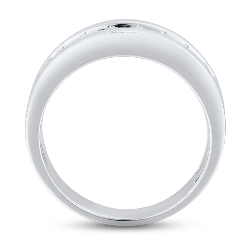 Main Image 2 of Now + Forever Men's Diamond Wedding Band 1/2 ct tw Round-cut 10K White Gold