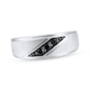 Thumbnail Image 1 of Now + Forever Men's Black Diamond Wedding Band 1/5 ct tw Round-cut 10K White Gold