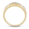 Thumbnail Image 3 of Now + Forever Men's Brown & White Diamond Wedding Band 1/3 ct tw Round-cut 10K Yellow Gold