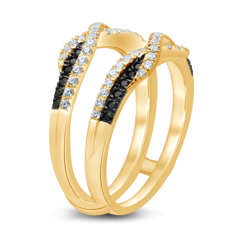 Main Image 2 of Now + Forever Black & White Diamonds 1/2 ct tw Enhancer Ring 14K Yellow Gold