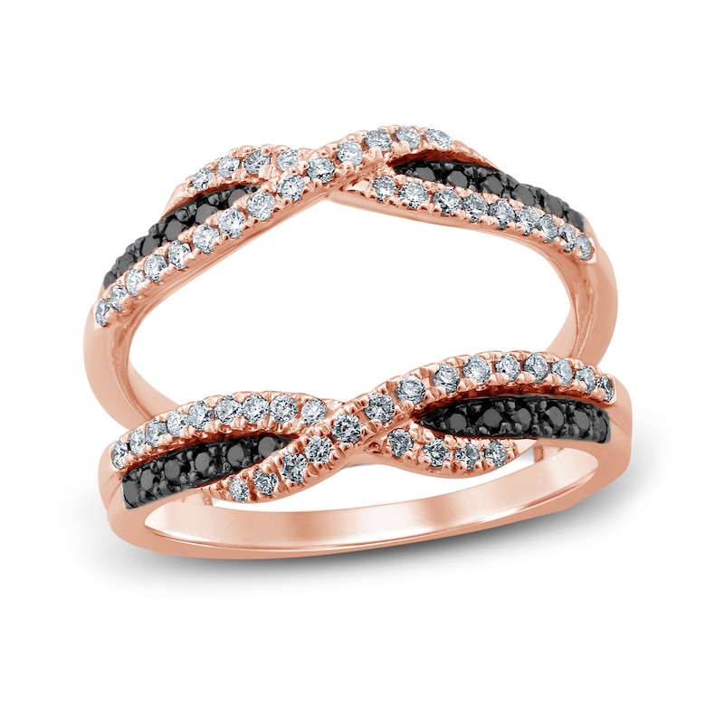 Main Image 1 of Now + Forever Black & Rose Diamonds 1/2 ct tw Enhancer Ring 14K Rose Gold