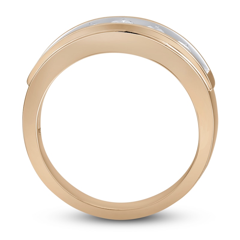 Main Image 2 of Now + Forever Men's Five-Stone Diamond Wedding Band 1 ct tw Round-cut 10K Rose Gold
