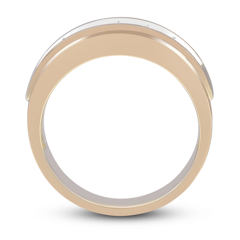 Main Image 2 of Now + Forever Men's Five-Stone Diamond Wedding Band 1/2 ct tw Round-cut 10K Rose Gold