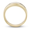 Thumbnail Image 3 of Now + Forever Men's Black & White Diamond Wedding Band 1/4 ct tw Round-cut 10K Yellow Gold