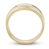 Thumbnail Image 2 of Men's Black & White Diamond Wedding Band 1/4 ct tw Round-cut 10K Yellow Gold