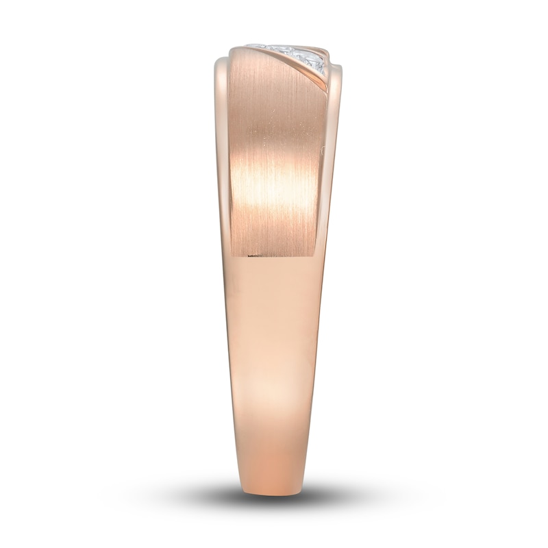 Main Image 2 of Now + Forever Men's Diamond Wedding Band 1/10 ct tw Round-cut 10K Rose Gold