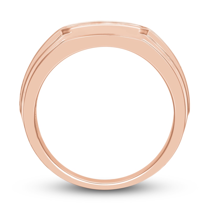 Main Image 3 of Now + Forever Men's Diamond Wedding Band 1/4 ct tw Round-cut 10K Rose Gold