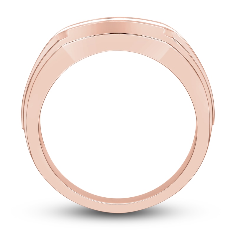 Main Image 3 of Now + Forever Men's Diamond Wedding Band 1/2 ct tw Round-cut 10K Rose Gold