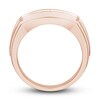 Thumbnail Image 2 of Men's Diamond Wedding Band 1 ct tw Round-cut 10K Rose Gold