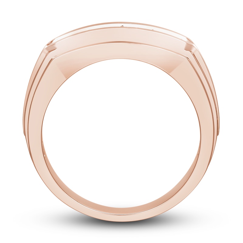 Men's Diamond Wedding Band 1 ct tw Round-cut 10K Rose Gold