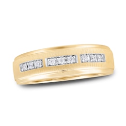 Now + Forever Men's Diamond Wedding Band 1/6 ct tw 10K Yellow Gold