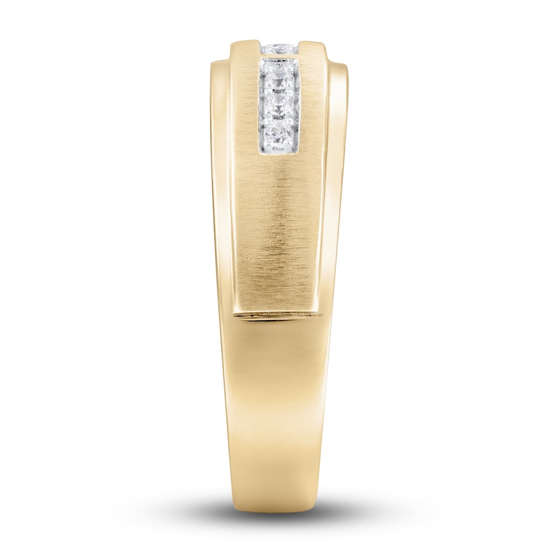 Main Image 2 of Now + Forever Men's Diamond Wedding Band 1/6 ct tw 10K Yellow Gold