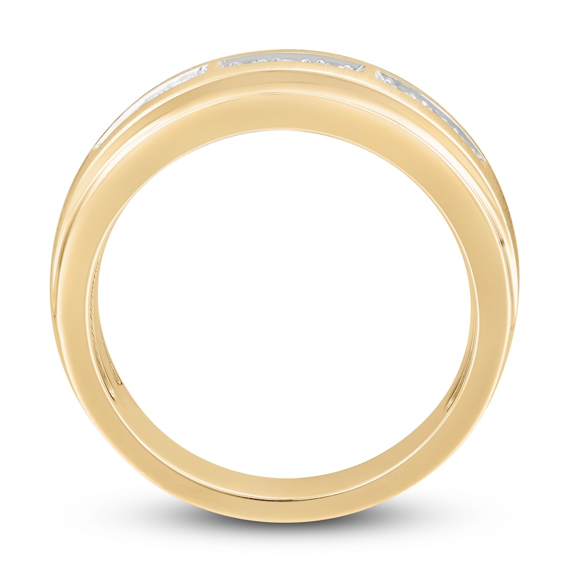 Main Image 3 of Now + Forever Men's Diamond Wedding Band 1/6 ct tw 10K Yellow Gold