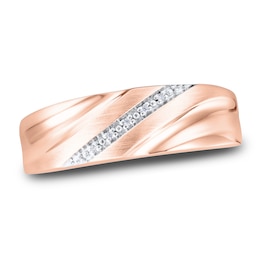 Now + Forever Men's Diamond Wedding Band 10K Rose Gold
