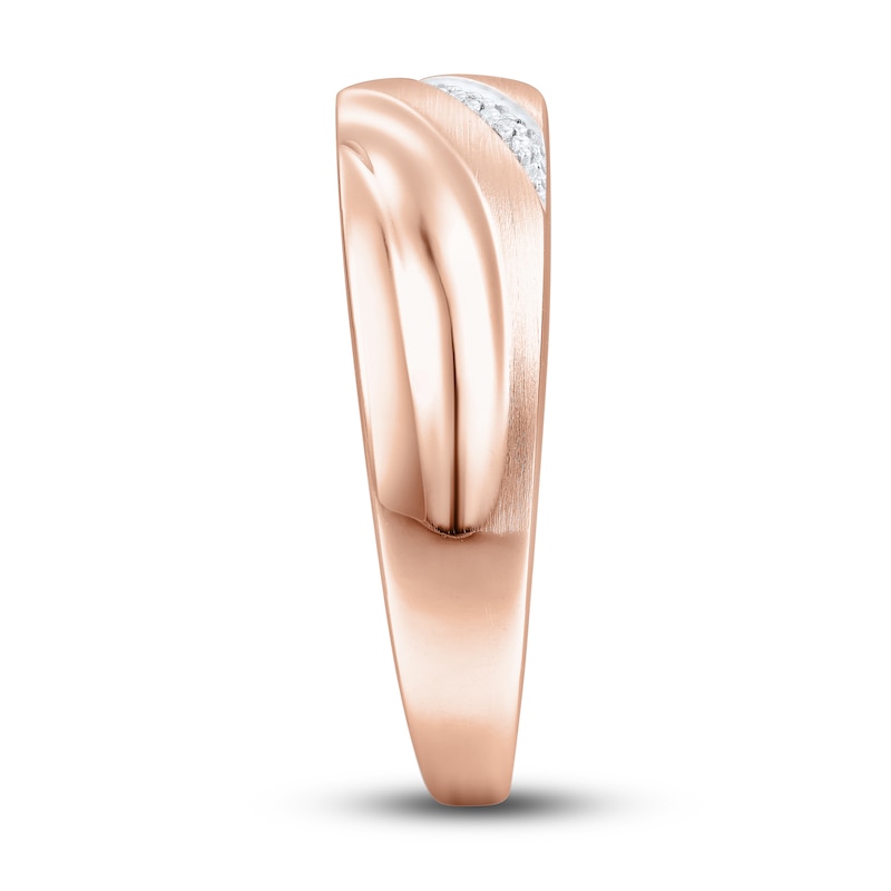 Main Image 2 of Now + Forever Men's Diamond Wedding Band 10K Rose Gold