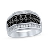 Thumbnail Image 1 of Men's Black & White Diamond Ring 2 ct tw Round-cut 10K White Gold