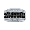 Thumbnail Image 3 of Men's Black & White Diamond Ring 2 ct tw Round-cut 10K White Gold