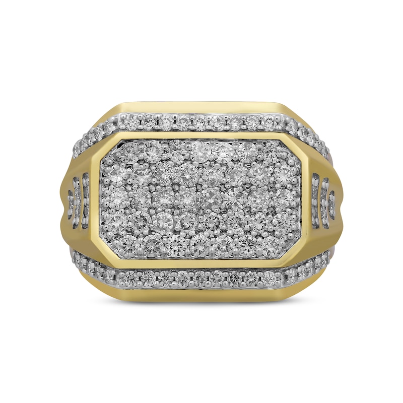 Main Image 2 of Men's Octagon Diamond Ring 2 ct tw 10K Yellow Gold