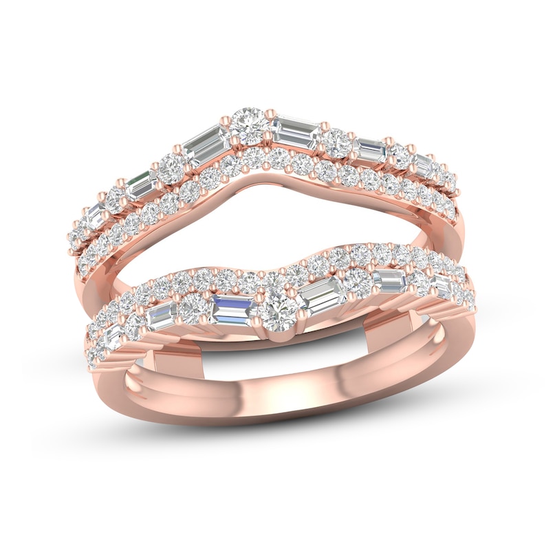 Main Image 1 of Now + Forever Diamond Enhancer Band 3/4 ct tw Round/Baguette 14K Rose Gold