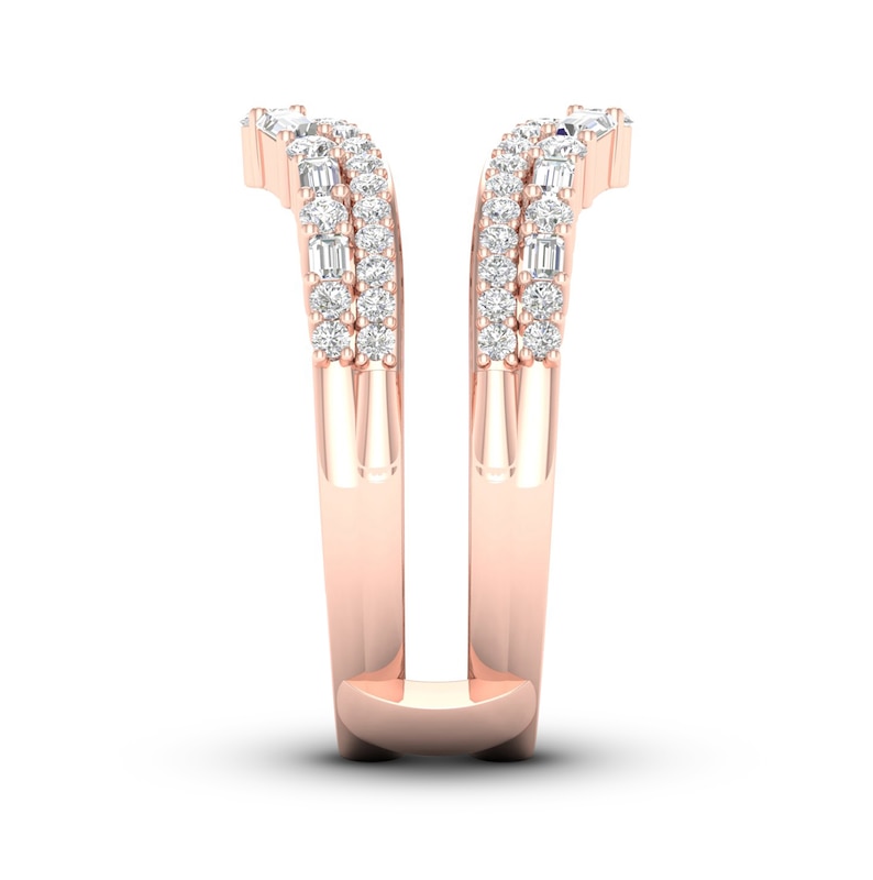 Main Image 3 of Now + Forever Diamond Enhancer Band 3/4 ct tw Round/Baguette 14K Rose Gold
