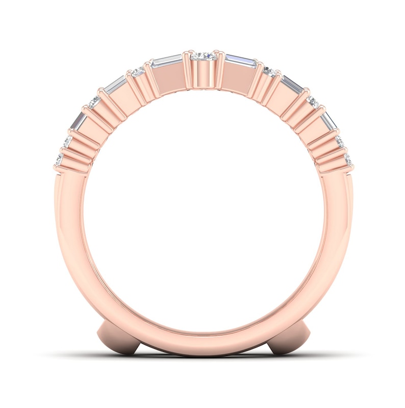 Main Image 4 of Now + Forever Diamond Enhancer Band 3/4 ct tw Round/Baguette 14K Rose Gold