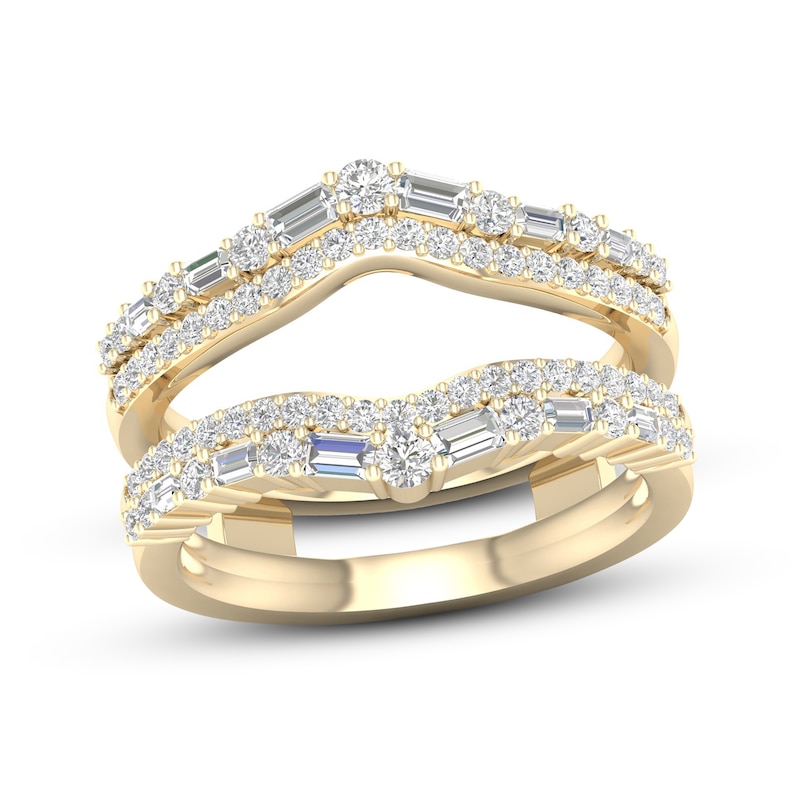 Main Image 1 of Now + Forever Diamond Enhancer Band 3/4 ct tw Round/Baguette 14K Yellow Gold
