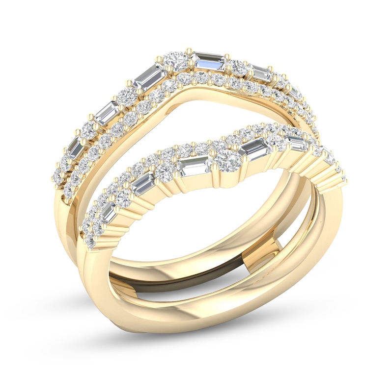 Main Image 2 of Now + Forever Diamond Enhancer Band 3/4 ct tw Round/Baguette 14K Yellow Gold