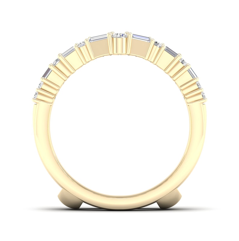 Main Image 4 of Now + Forever Diamond Enhancer Band 3/4 ct tw Round/Baguette 14K Yellow Gold