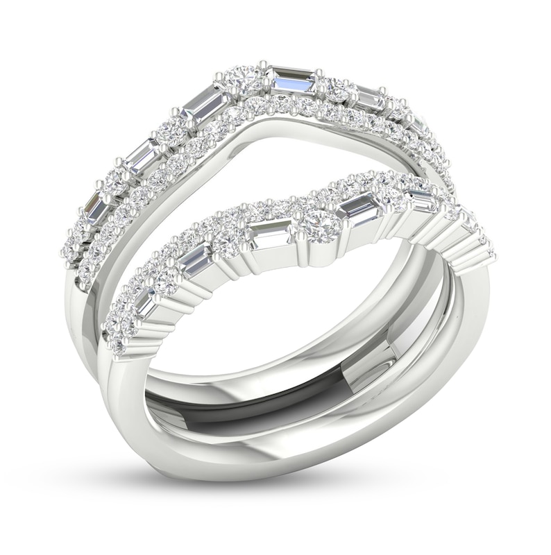 Diamond Enhancer Band 3/4 ct tw Round/Baguette 14K White Gold