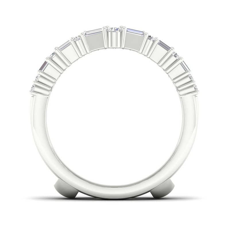 Diamond Enhancer Band 3/4 ct tw Round/Baguette 14K White Gold