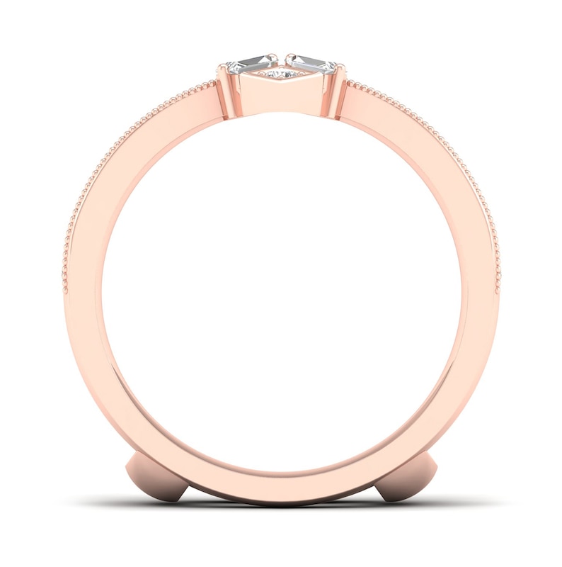 Main Image 4 of Now + Forever Diamond Enhancer Band 3/8 ct tw Round/Baguette 14K Rose Gold