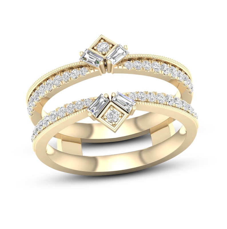 Main Image 1 of Now + Forever Diamond Enhancer Band 3/8 ct tw Round/Baguette 14K Yellow Gold