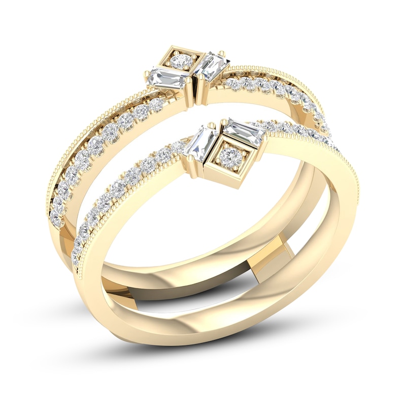 Main Image 2 of Now + Forever Diamond Enhancer Band 3/8 ct tw Round/Baguette 14K Yellow Gold