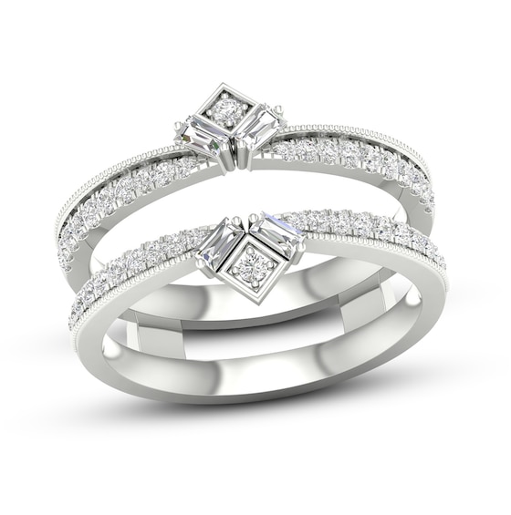 Now + Forever Diamond Enhancer Band 3/8 ct tw Round/Baguette 14K White Gold