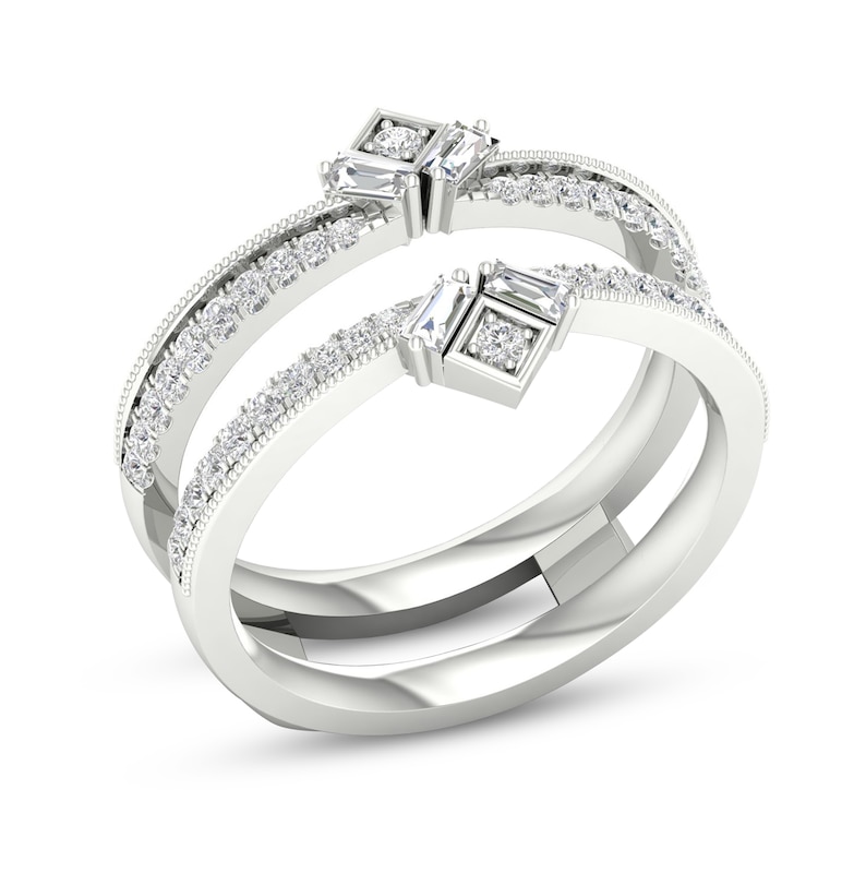 Main Image 2 of Now + Forever Diamond Enhancer Band 3/8 ct tw Round/Baguette 14K White Gold