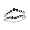 Diamond & Blue Sapphire Enhancer Ring 3/8 ct tw Round-cut 14K White Gold