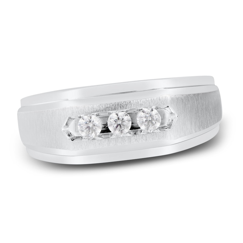 Men's Diamond Ring 1/4 ct tw Round-cut 10K White Gold