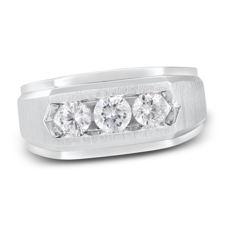 Men's Diamond Ring 1 ct tw Round-cut 10K White Gold